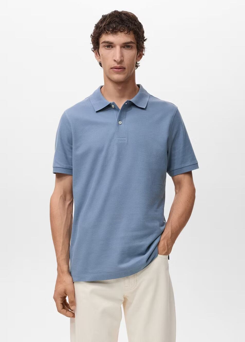 OUTERKNOWN Men's Polo Size XL Natural Fibers (Organic Cotton + Hemp) in Blue